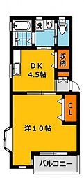 ピュアコートアイ 1DKの間取図画像