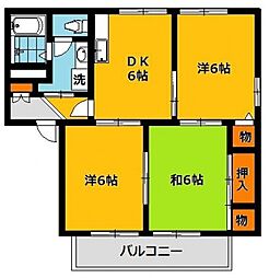 グランドヒル幹E 3DKの間取図画像