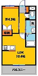 イーストヒルズ宿郷 1LDKの間取図画像
