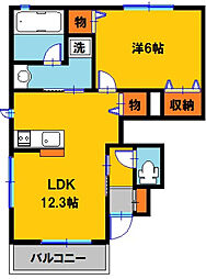ソレイユ2 1LDKの間取図画像