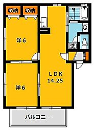 レグルスA 2LDKの間取図画像