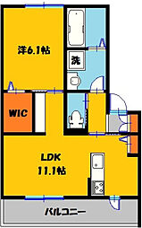 sakurasix 1LDKの間取図画像