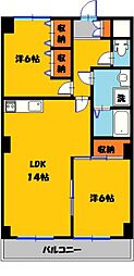 メゾン・ド・フジ 2LDKの間取図画像