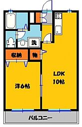 コーポ伊藤 1LDKの間取図画像