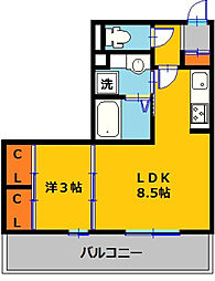 サンボナール 1LDKの間取図画像