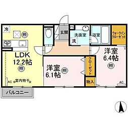ルナピエーナ 2LDKの間取図画像