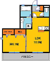 LAPORTE12Q4 1LDKの間取図画像