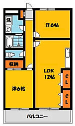 サニーガーデン 2LDKの間取図画像