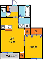 エム.グラード 1LDKの間取図画像