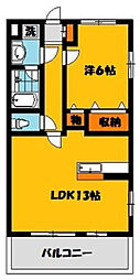 センチュリア城南A 1LDKの間取図画像