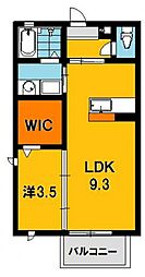 クレシア 1LDKの間取図画像