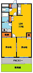 サンライズガーデン 2LDKの間取図画像