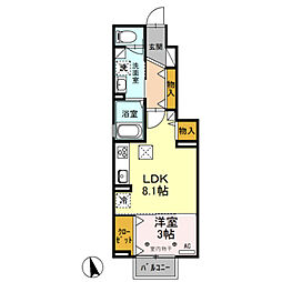 ベルデ・ガーデン 1LDKの間取図画像