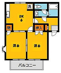 メゾン・ド・クレールA 2DKの間取図画像