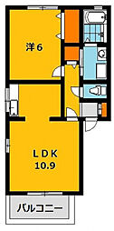 ニューコーポ3 1LDKの間取図画像