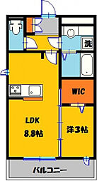 エーレハイム 1LDKの間取図画像