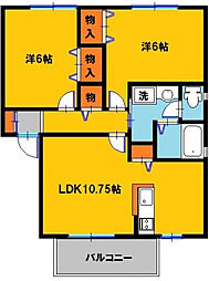 セピアコートB 2LDKの間取図画像