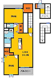 サンリトA 2LDKの間取図画像
