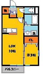 ルコネッサンス・メルシーD 1SKの間取図画像