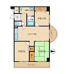グロアールマイス 3LDKの間取図画像