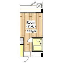 キューブ北武庫之荘2 ワンルームの間取図画像