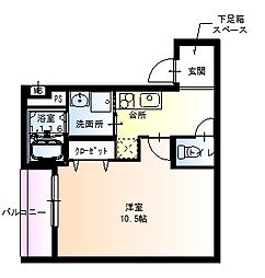 フジパレス出屋敷南 1Kの間取図画像