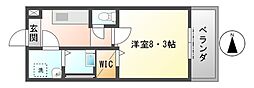 パインフィールド 1Kの間取図画像