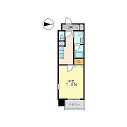 シェリールコート 1Kの間取図画像