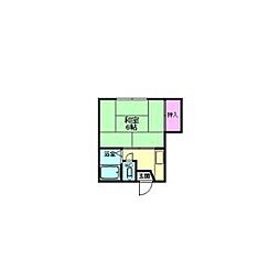 昇幸ハイツ 1Kの間取図画像