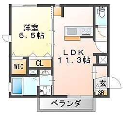 レグルス 1LDKの間取図画像