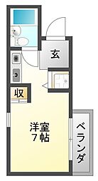 ダイドーメゾン武庫之荘2 1Kの間取図画像