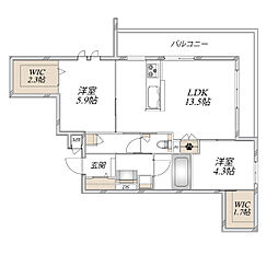 (仮称)尼崎市塚口本町2丁目ヘーベルメゾン 2LDKの間取図画像