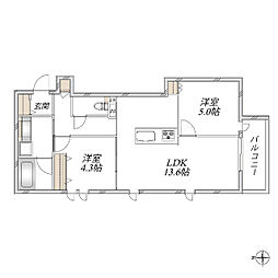 (仮称)尼崎市南塚口町2丁目へーベルメゾン東棟 2LDKの間取図画像