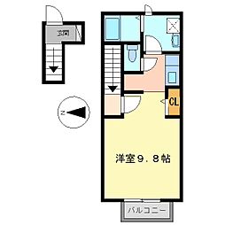 メゾンアルモニー 1Kの間取図画像