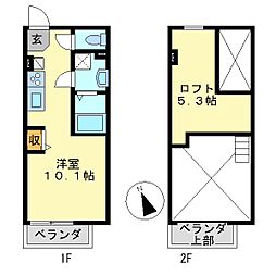 リベール塚口 ワンルームの間取図画像