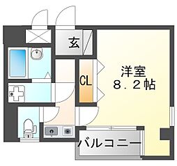 アクトアベンテ伊丹 1Kの間取図画像
