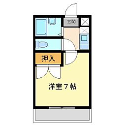 彩華3 1Kの間取図画像