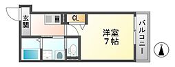 パークハウス大井戸 1Kの間取図画像