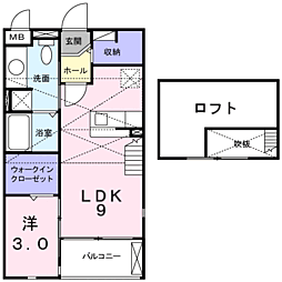 ブリーゼ美鈴 1LDKの間取図画像