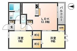 ヘーベルメゾン武庫北 2LDKの間取図画像