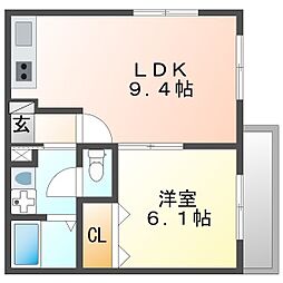 高照マンション2 1LDKの間取図画像