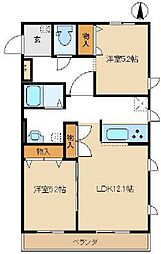 メイダベイルコート 2LDKの間取図画像