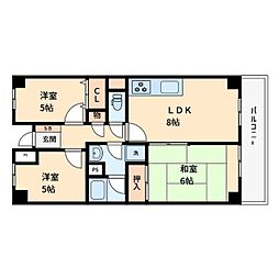 カルム塚口 3LDKの間取図画像