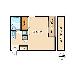 ダイドーメゾン武庫之荘2 1Kの間取図画像