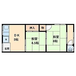 松本文化 2DKの間取図画像