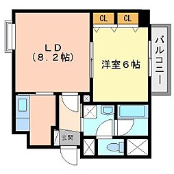オークヒルズ武庫之荘 1LDKの間取図画像