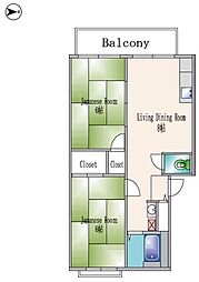 エクセル武庫川2 2LDKの間取図画像