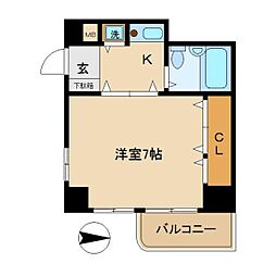 ロングライフパート3 1Kの間取図画像