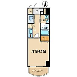 リエス尼崎東 1Kの間取図画像
