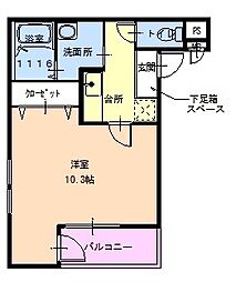 フジパレス武庫之荘1番館 1Kの間取図画像